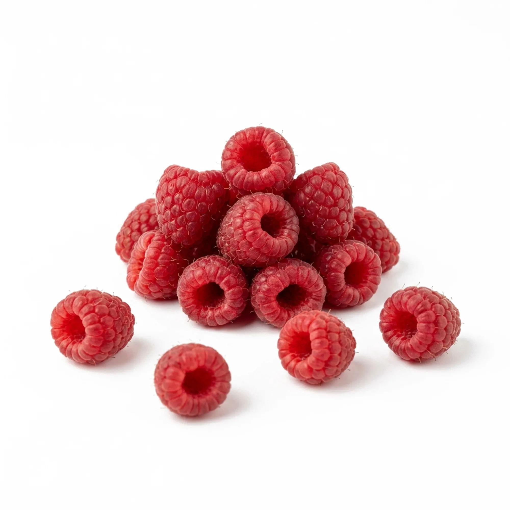 Framboise entier et coupé sur fond blanc