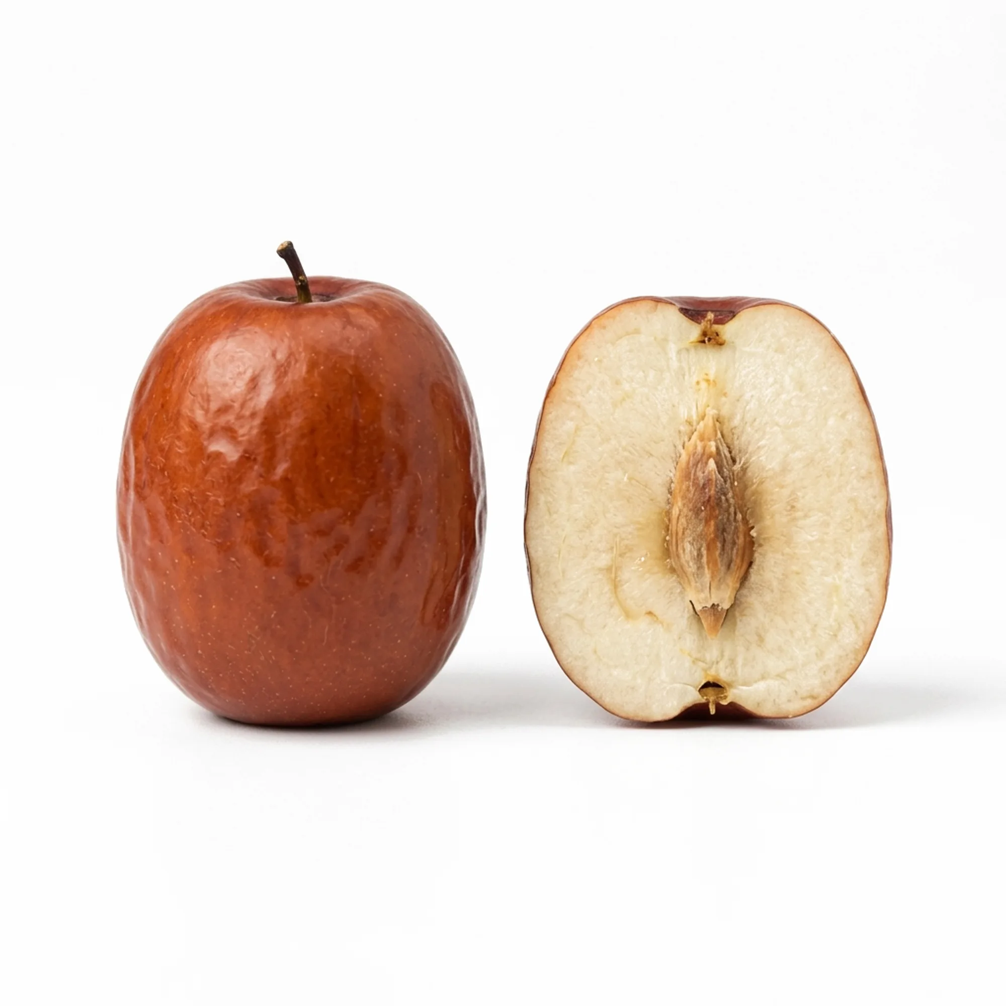 Jujube entier et coupé sur fond blanc